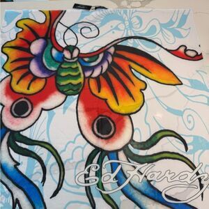Ed Hardy Colorful Graphic Art Print swim Wrap or scarf
